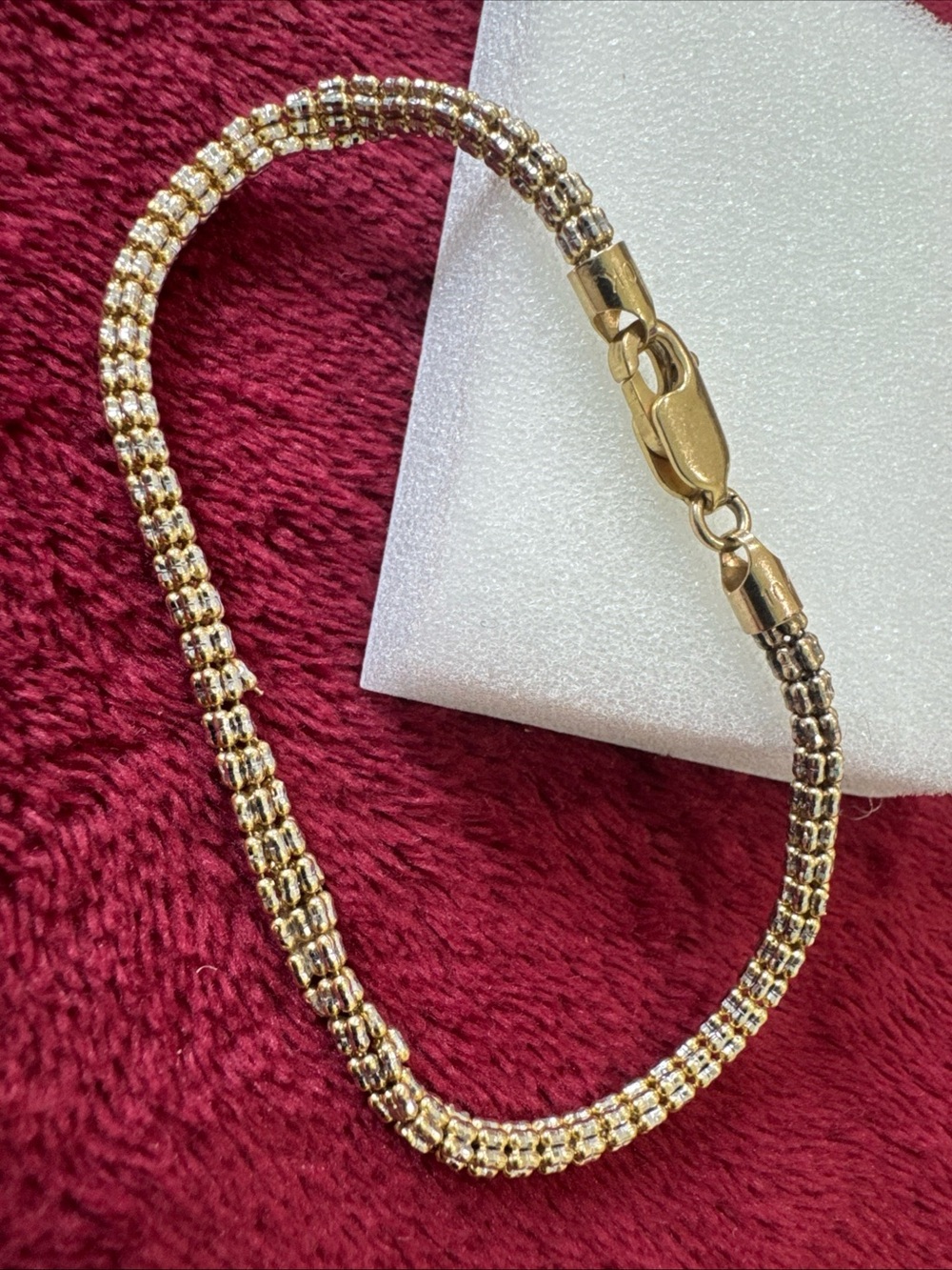 10K Yellow Gold Link Bracelet 7.75” 4mm 7.4g Broken Loose Links Repair